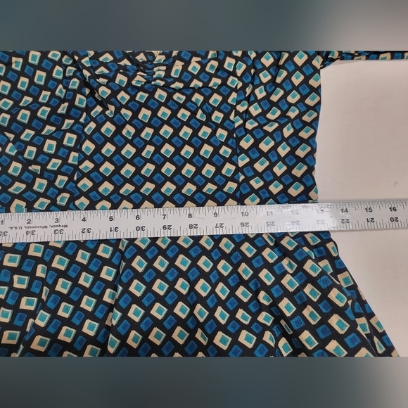 Band of The Free Genevieve Teal Diamond Long Sleeve Mini Dress Women's Medium - Picture 10 of 12